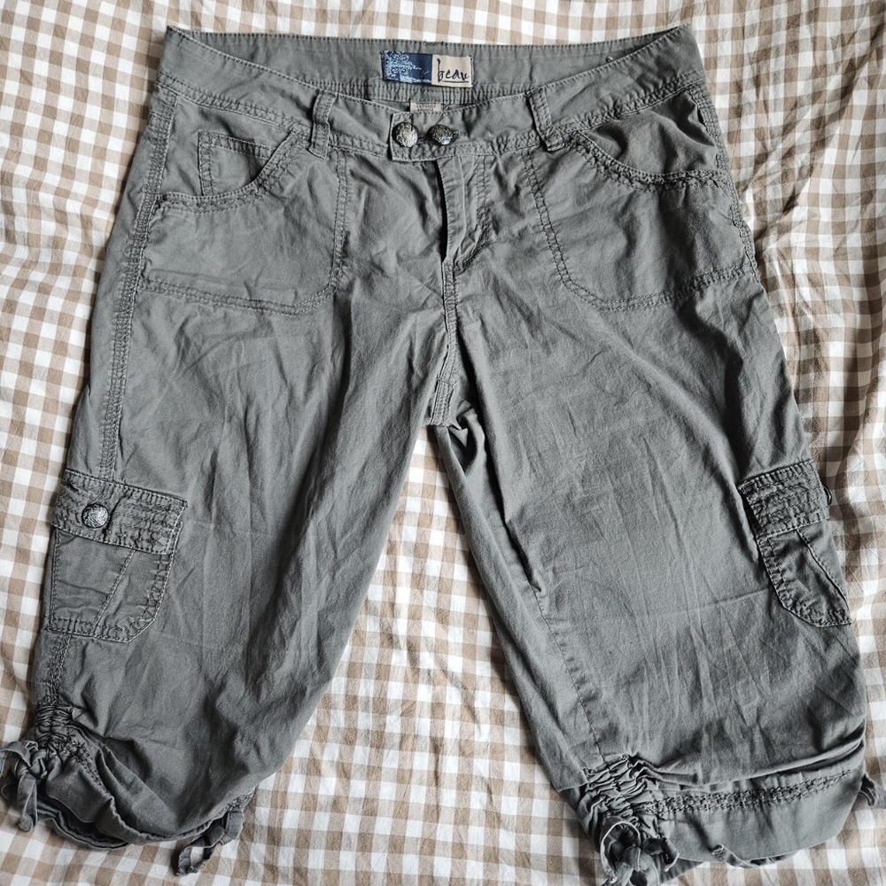 Green Cargo Capri Shorts by Beau